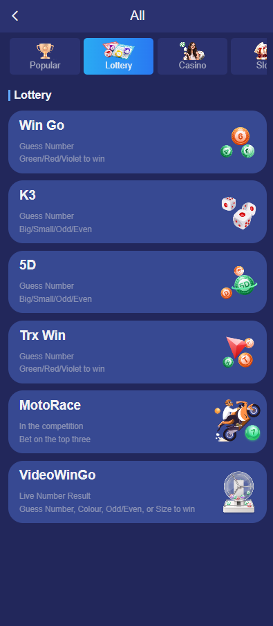 Games Available on Tiranga